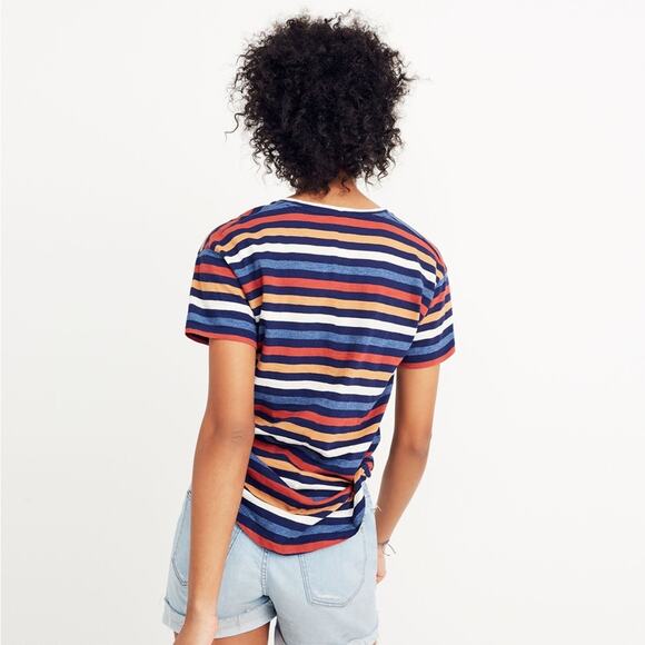 Madewell Lennie Stripe Crewneck Tee Womens X-Small Whisper Cotton Basic Casual - Picture 4 of 11